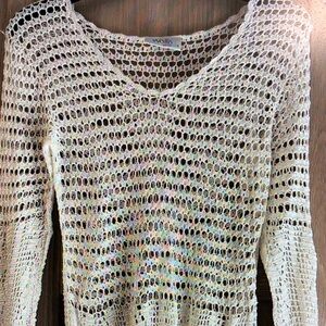 Wallis Beige Open-Knit V-Neck Sweater